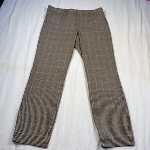 BANANA REPUBLIC Sloan Pant Brown Plaid Tapered Mid Rise Career Preppy Women Sz 8
